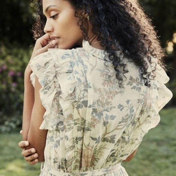 💕DOEN💕 Carnation Dress ~ Salt Summer Floral Print  XS NWOT *Missing Waist Tie" - Picture 7 of 16